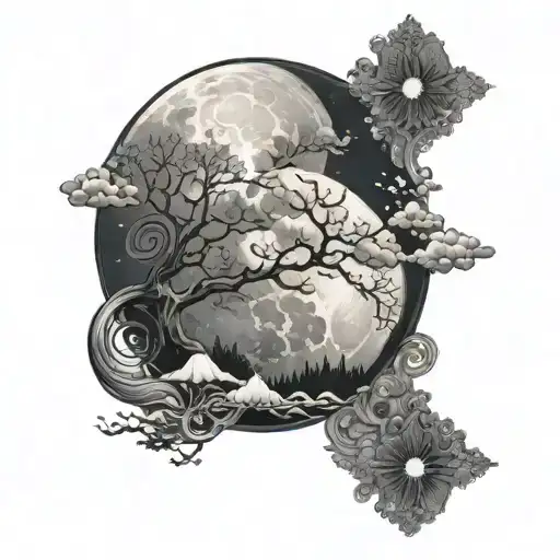 Full Moon To Half Moon From Neck To Back