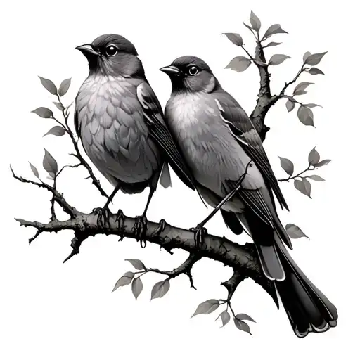 Robins In A Tree Growing