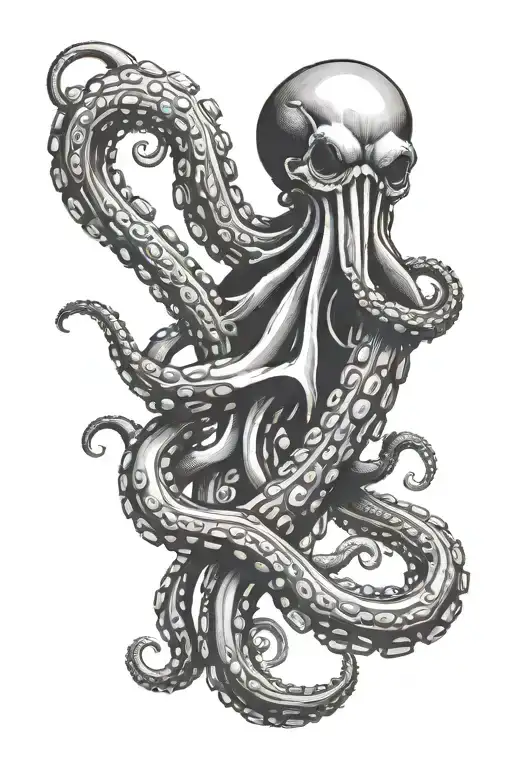 Octopus Wrapped Around A Wrench Intertwined