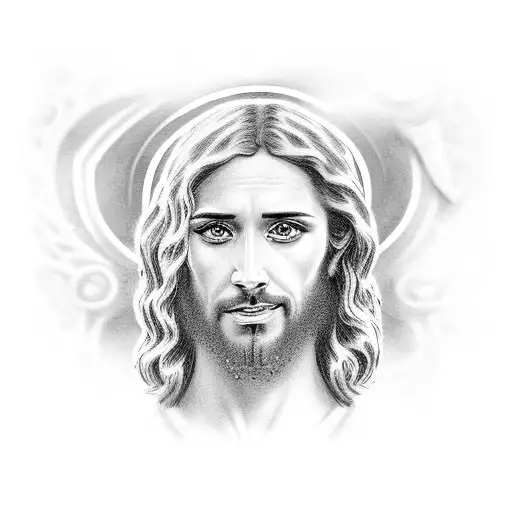 A Portrait Of Jesus Surrounded By The Names Or Birthdates Of Each Daughter