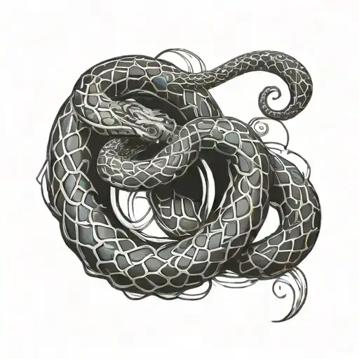 Snake Double Helix Intertwined