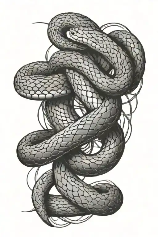 Snake Double Helix Intertwined