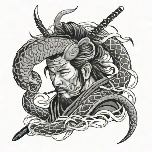 Samurai And Snake