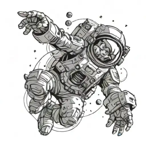Leo Space Themed Tattoo Design Featuring