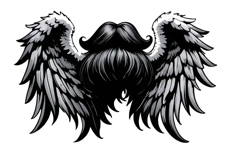 Angel Wings In The Shape Of A Mustache