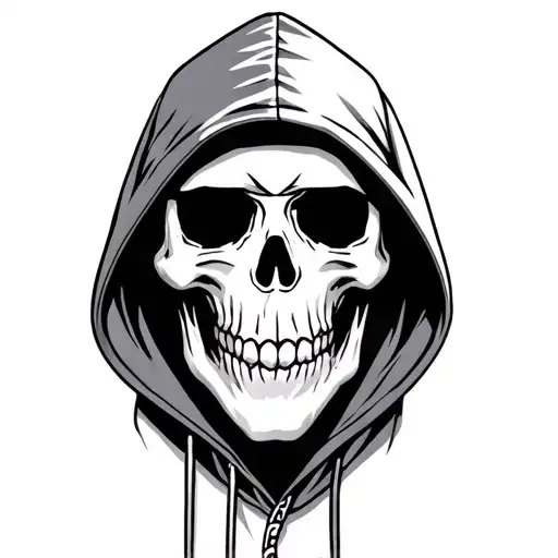 Skull Face In Hoodie