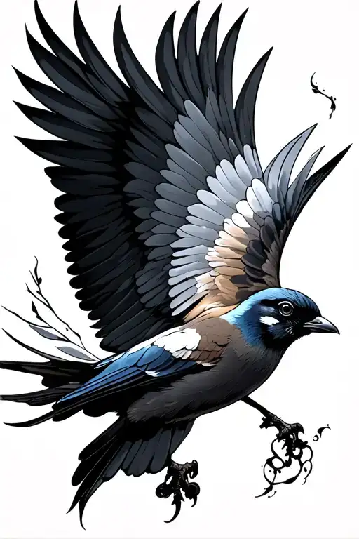 Bird Flying With Meaning Full