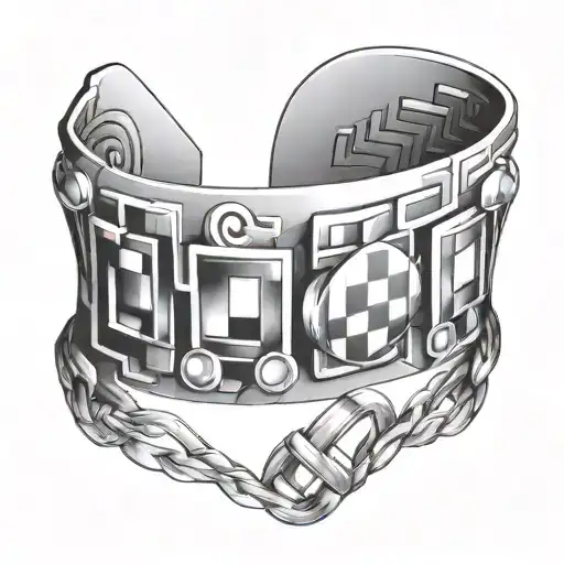 Tatoo Bracelet With Small Squares