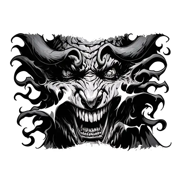 Demon Ripping Of His Face