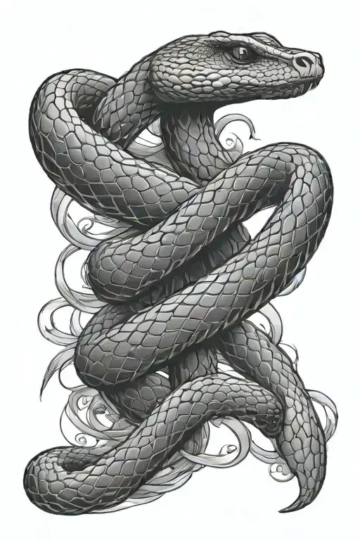 Arm Sleeve Snake Wrapped