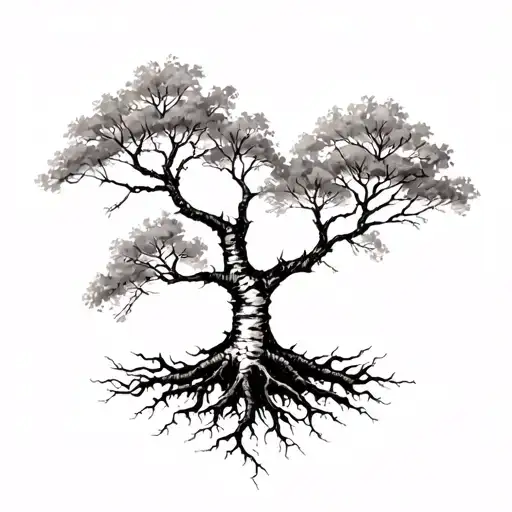 Birch Tree With Roots