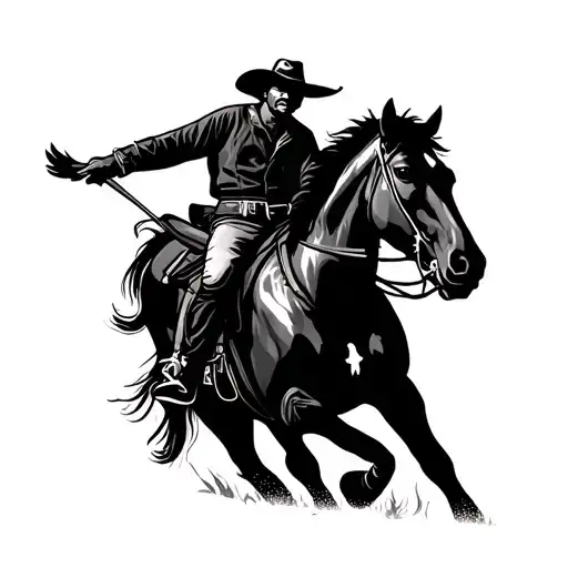 Mexican Cowboy Riding A Horse