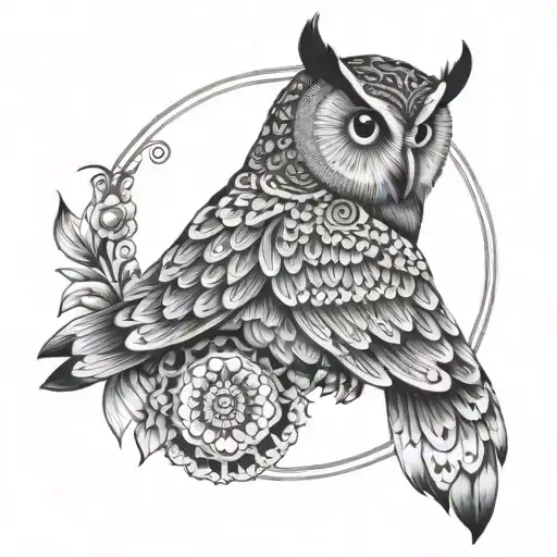 Owl Mandala Tattoo Design
