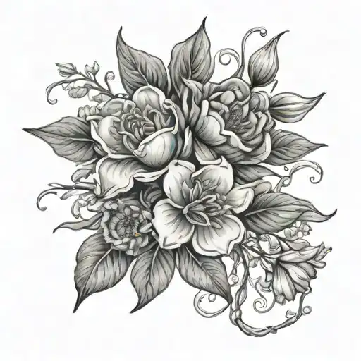 Intertwined Birth Flower January March July Birth Flowers