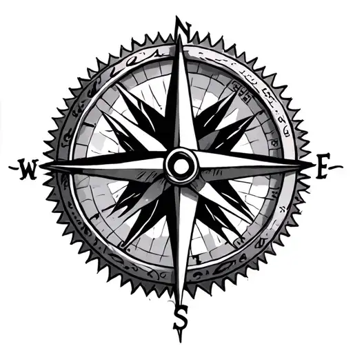 Compass With Gemini Symbol Of Peace