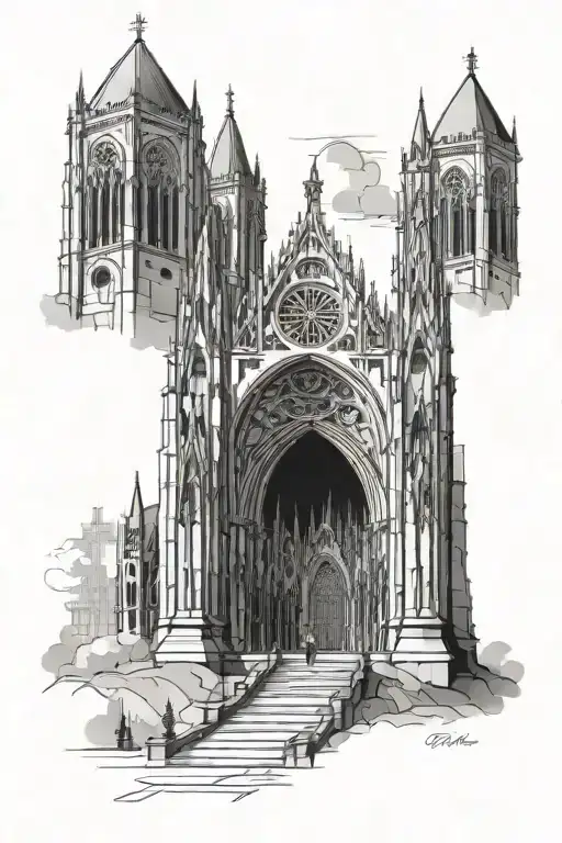 Gothic Cathedral Scene