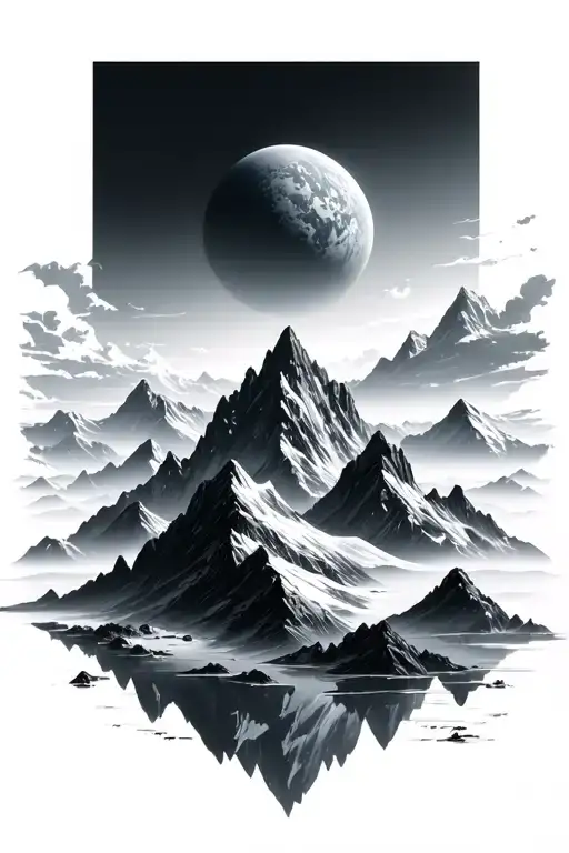 Mountains Landscape Planets Reflecting