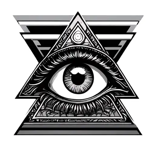Neo Traditional Symmetrical Illuminati Eye Pyramid Background