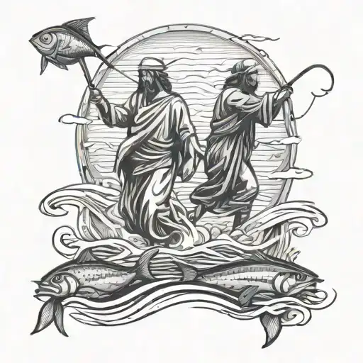 Fishing And Jesus Walking On Water