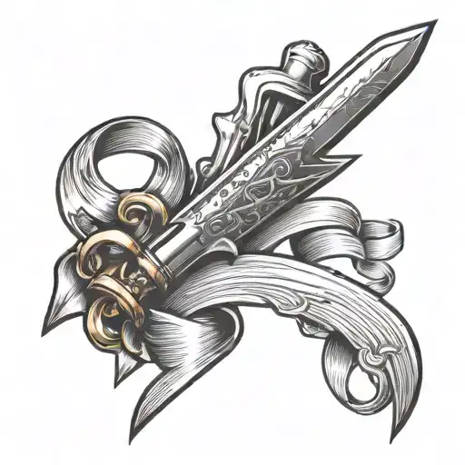 Army Dagger With Ribbon
