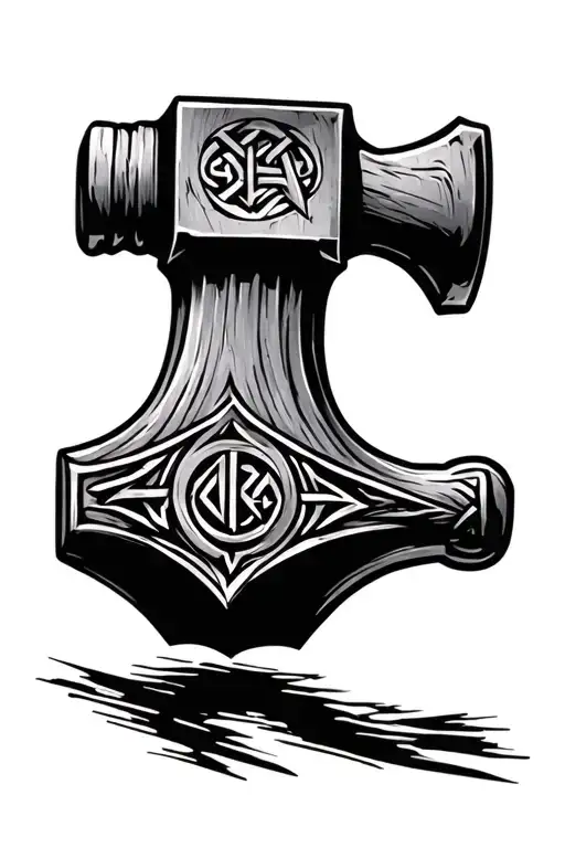 Hammer Ingraved With Runes