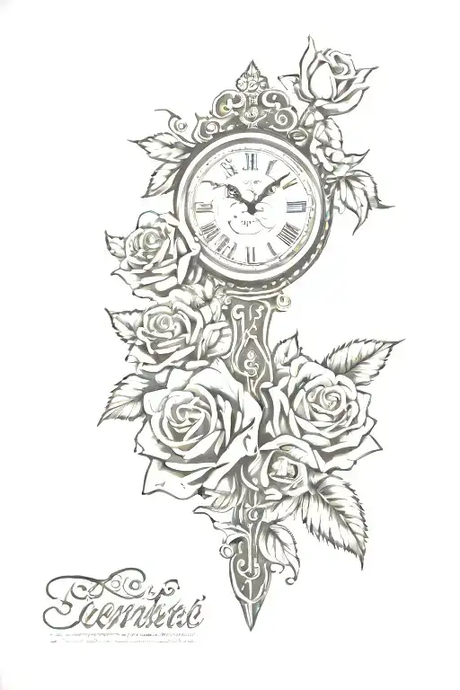 Roses Cross Clock