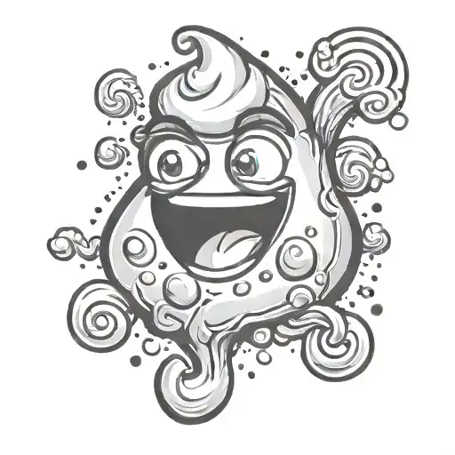 Cartoon Poop Emoji Making L Shape With Finger