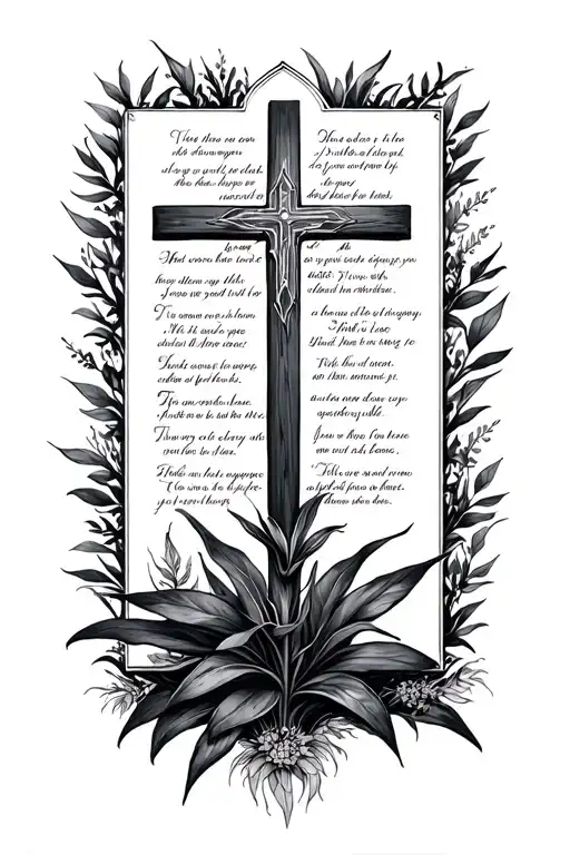 Cross Plants And Bible Verse