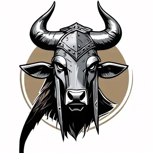 Spartan Warrior With A Bull Head