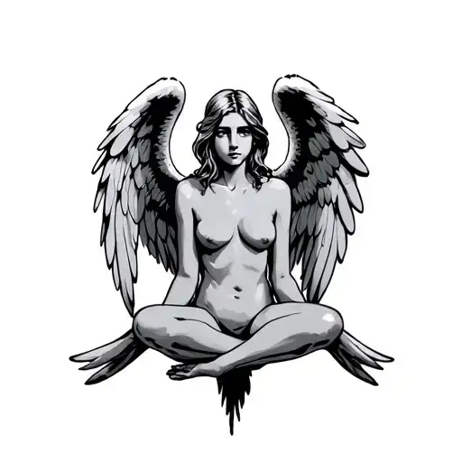 Arch Angel Chamuel Crossing Legs Sitting