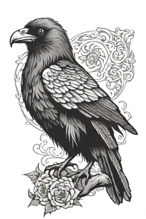 Nordic Raven Sitting