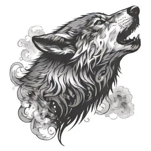 Wolf Silhouette Smoke