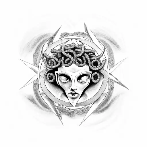 Medusa Over A Pentagram
