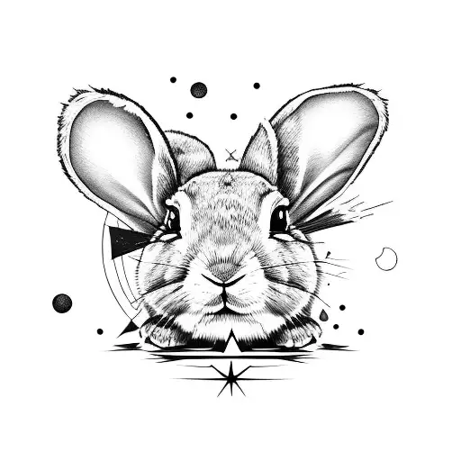 Cuddly Rabbit Mixed With Pieces Zodiac Sign