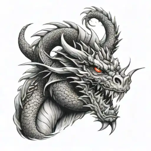 Dragon Tattoo On The Shoulder 3-D