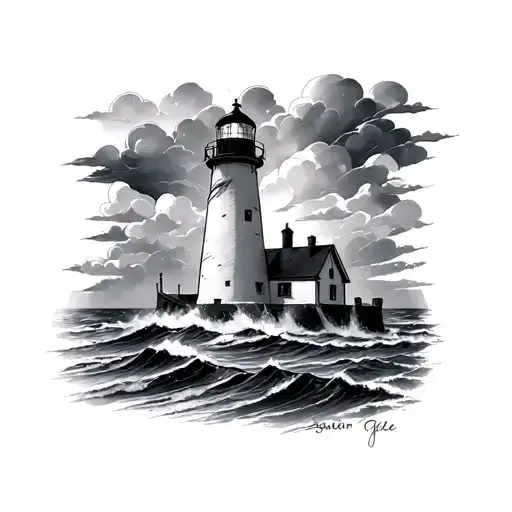 Lighthouse In A Storm