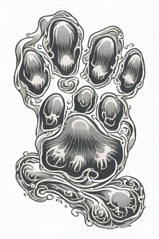 Dog Paw Print Surrounded