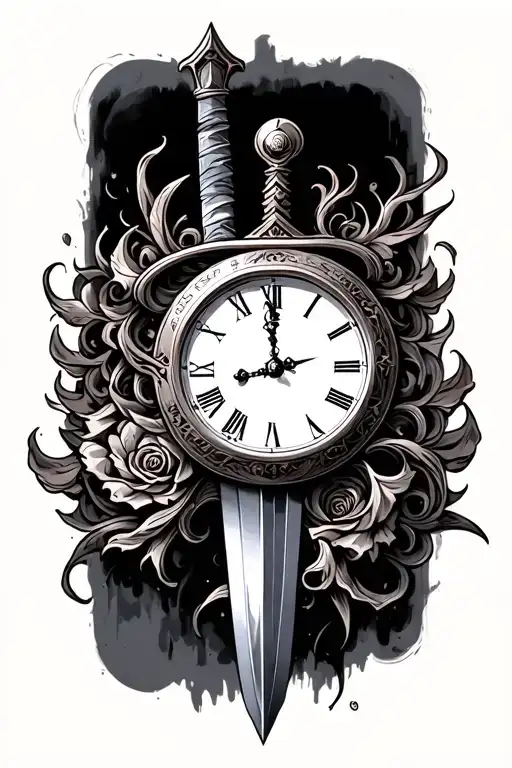 Clock With A Sword