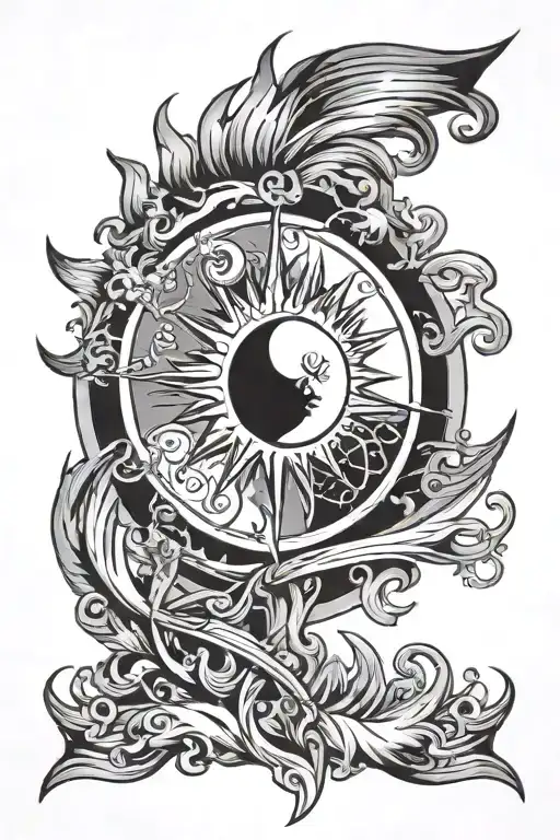 Sun And Moon With Trident Incorporated