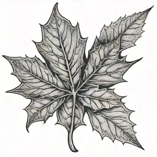 Maple Leaf Under Budhha