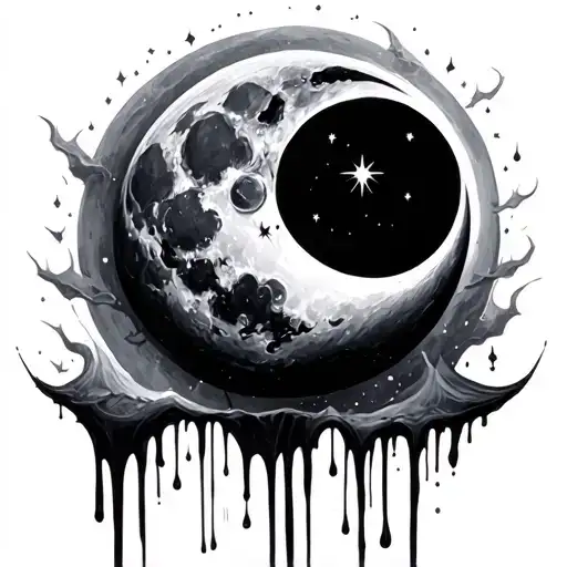 Crescent Moon Dripping Down