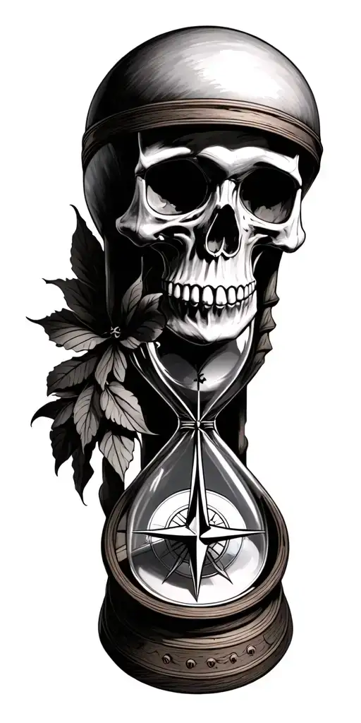 Hourglass Skull Compass