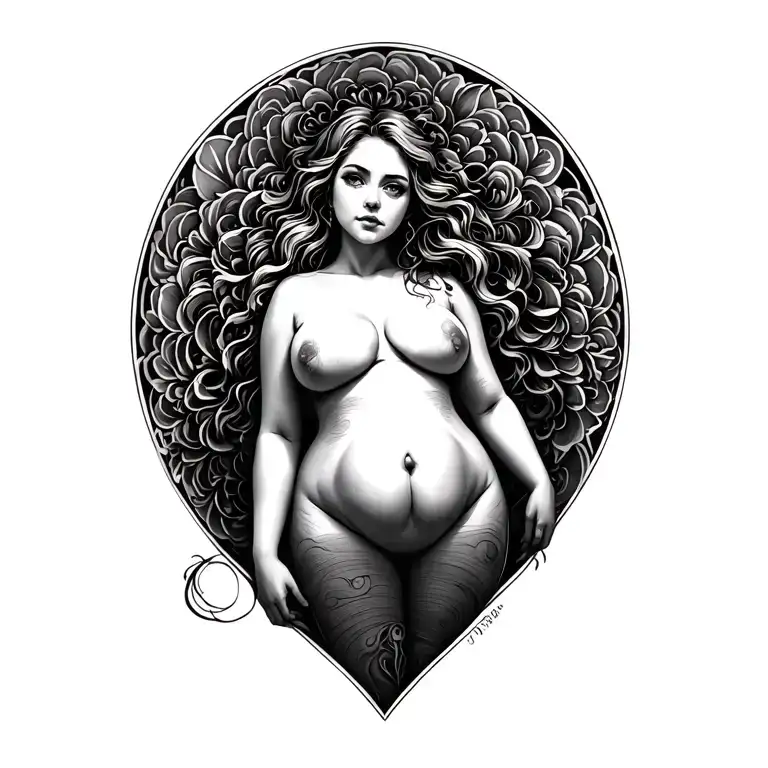 Chubby White Girl With Stretch Marks On Her Belly