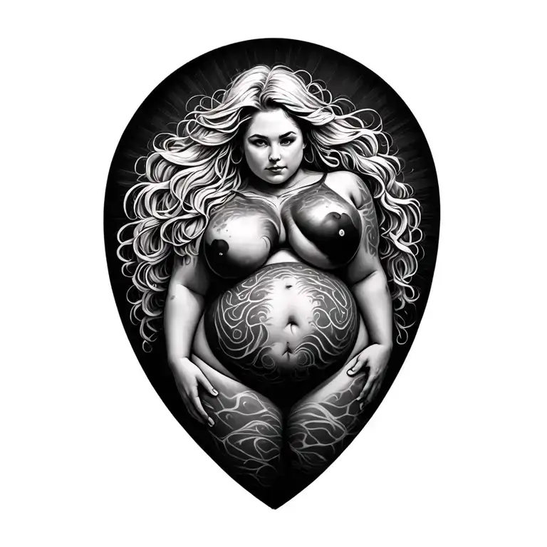 Chubby White Girl With Stretch Marks On Her Belly