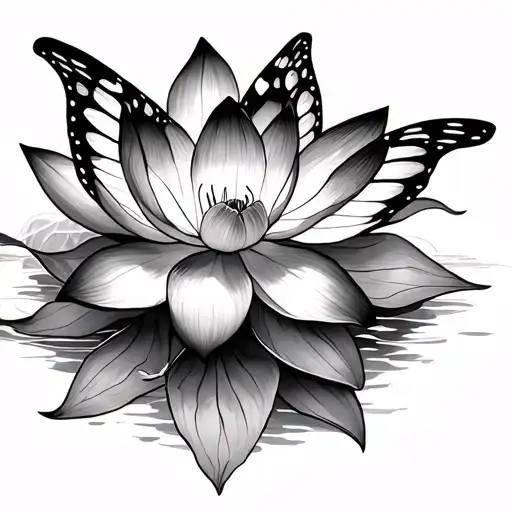 Lotus And Butterfly