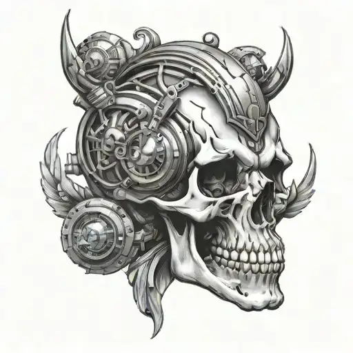 Skull With Turbo For Eye Inside