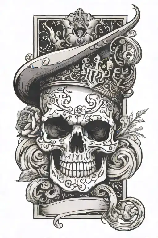 Skull Queen Card With The Letter R