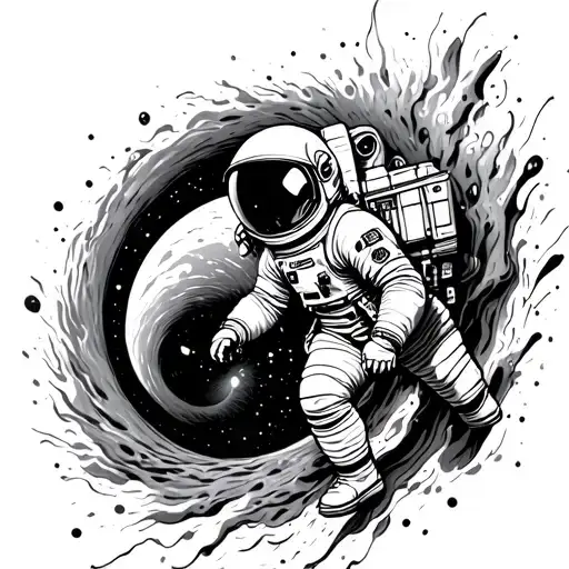 Astronaut Falling Into Black Hole
