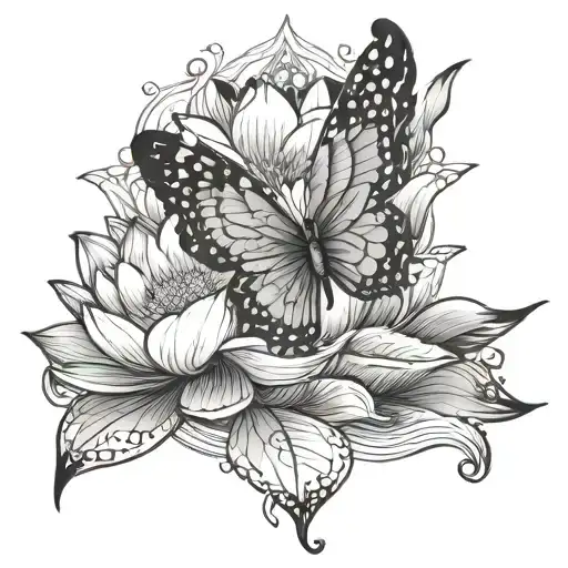 Lotus Flower Butterfly