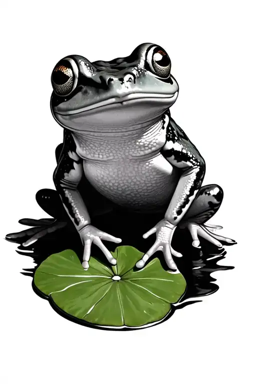 Frog On Lilly Pad Top View